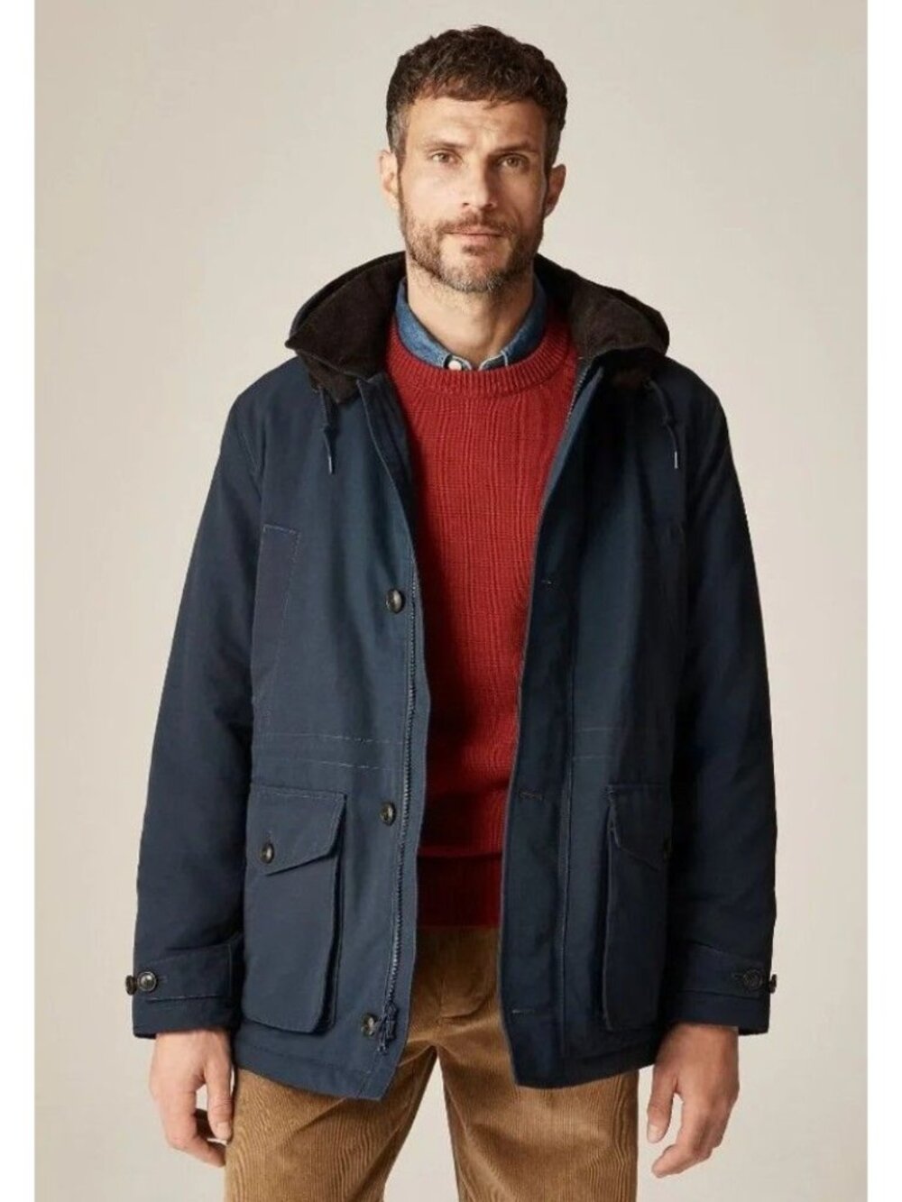 NWT J. Crew Men's Navy Country Jacket Primaloft W/ Removable Hood Size M $548